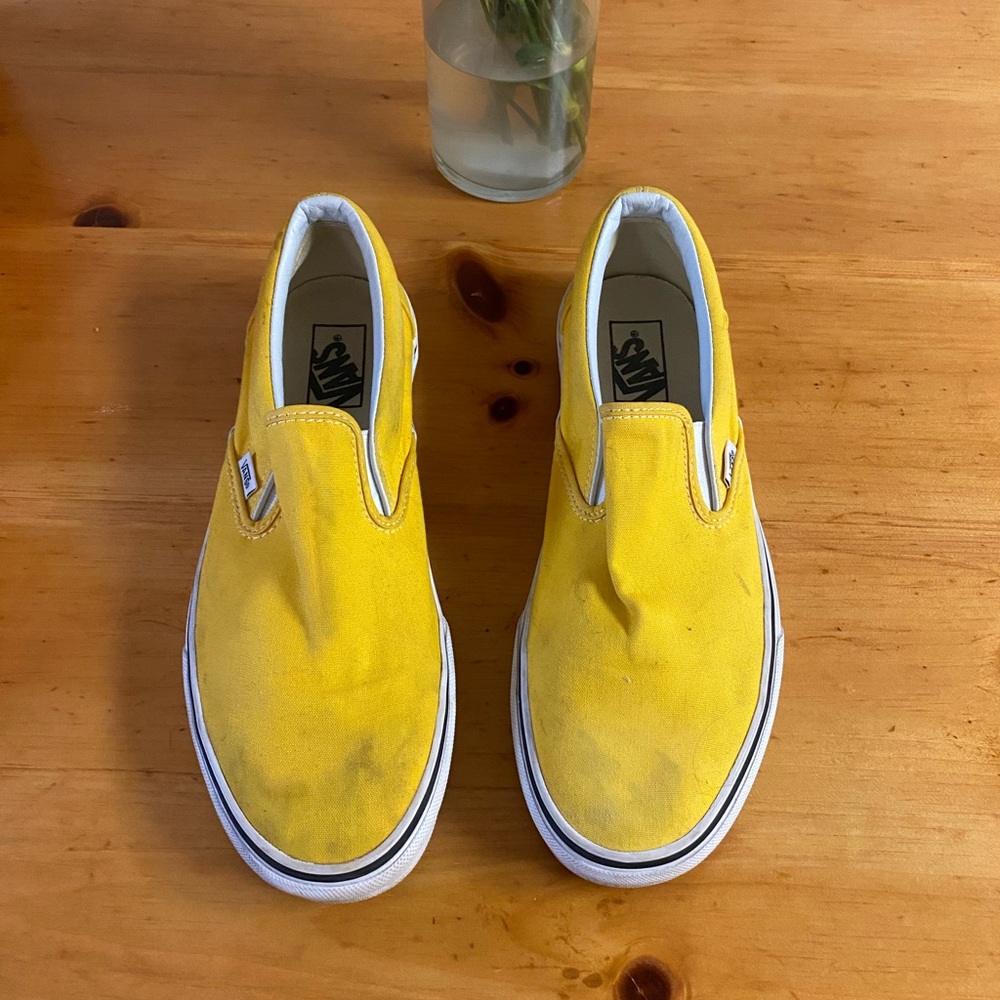 yellow slip on vans